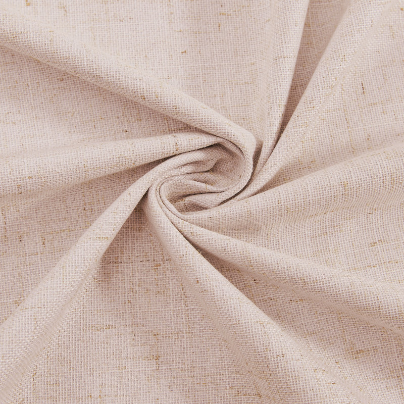 Leming 100% Waterproof and Blackout Solid Color Polyester Linen Textured Grommets Curtains Panel, 52" W x 90" L, Pink