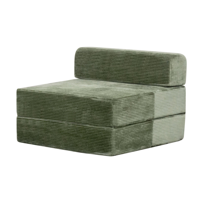 Boneless Convertible Futon Sofa Sleeper, 2-In-1 Modular Floor Couch, No Assembly Required, No-Sag Support For Apartment & Guest Room,Green