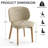 20.1" Extra Wide Upholstered Dining Chair, Side Chair with High Wingback, Armless Vanity Chair With Solid Wood Legs For Dining Living Room Vanity Office, Khaki, Set of 6-68710396-68710390