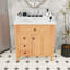Meuble-lavabo en bois avec lavabo en céramique, tiroirs, tablette réglable et porte