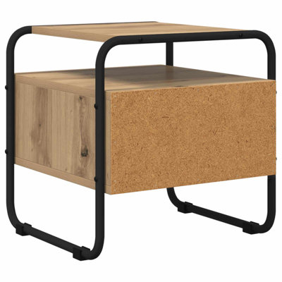 40 cm W Galvanised Steel Bedside Table