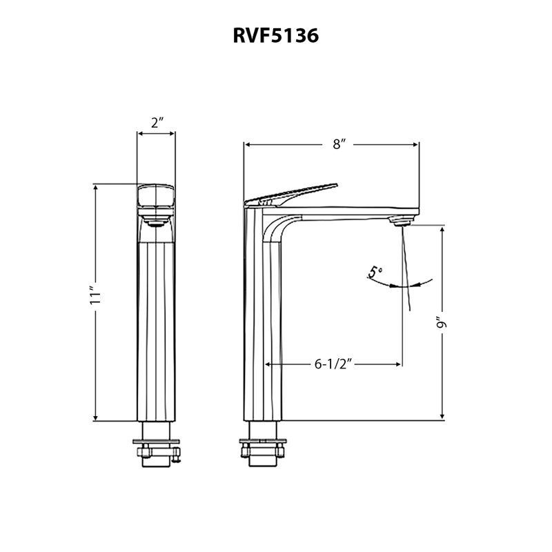 Robinet de salle de bain vasque empilable à poignée simple Ruvati Este , Noir