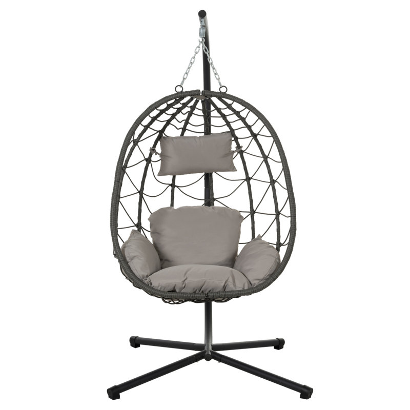 Fauteuil à œufs avec support Balancelle d'extérieur d'extérieur à suspendre Fauteuil à œufs suspendu avec support pour chambre à coucher Balcon