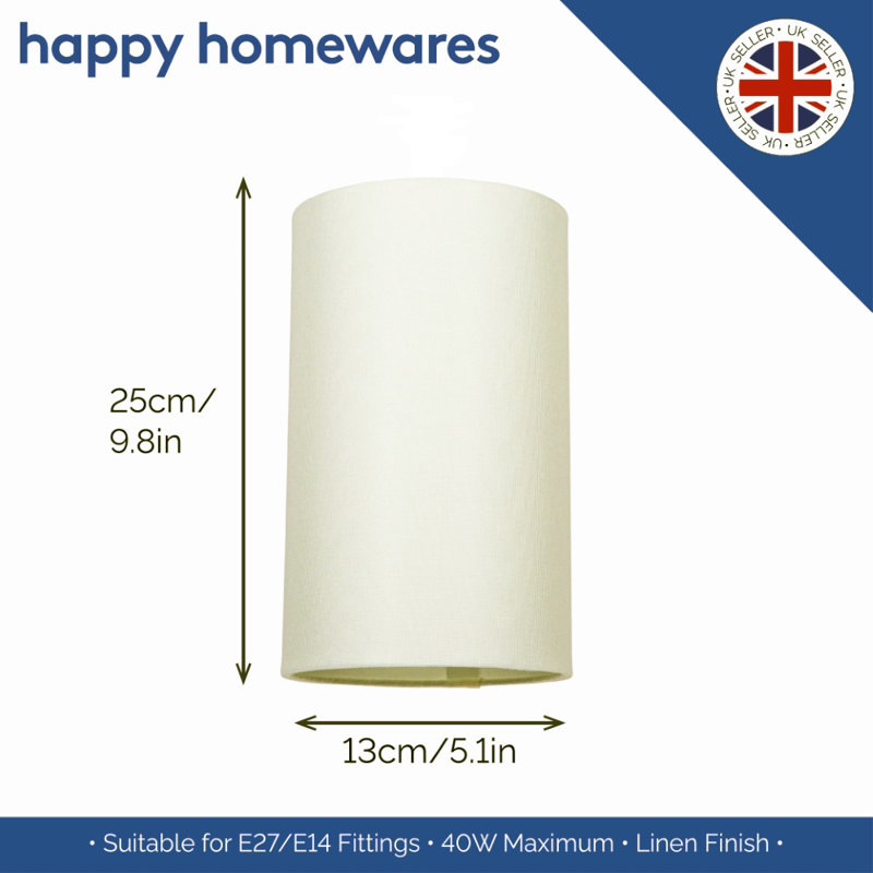 Contemporary and Stylish Linen Fabric Lamp Shade, Cream