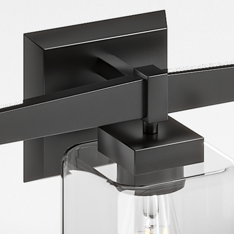 Éclairage de meuble-lavabo carré noir, Noir mat