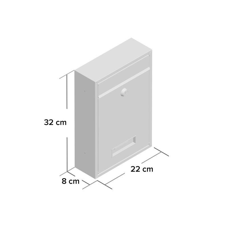 Wall Mounted Post Box, Black