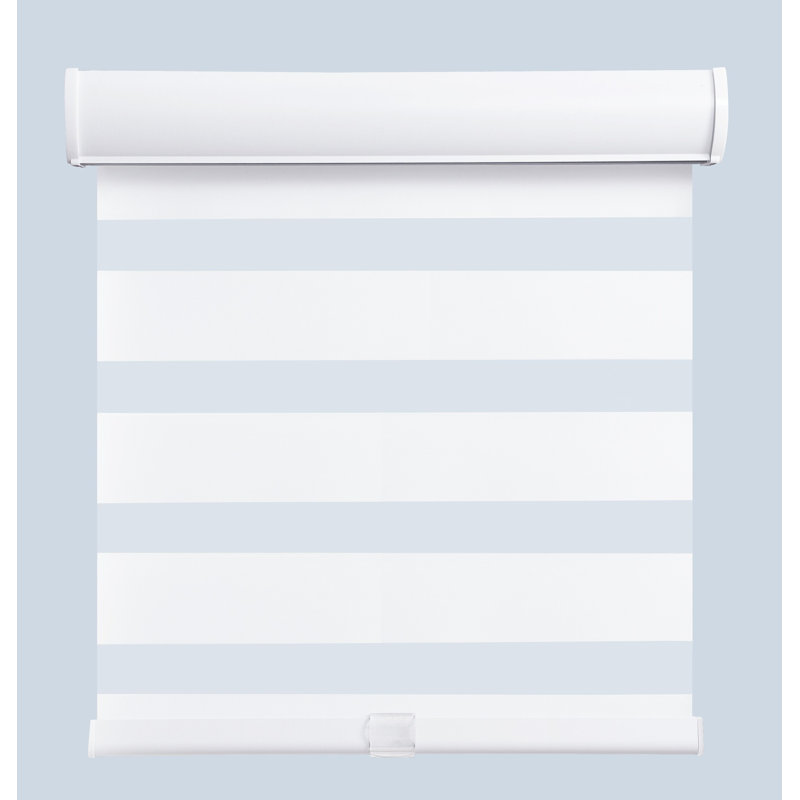 Store à enroulement automatique transparent sans cordon, Blanc, L 37 po x L 72 po