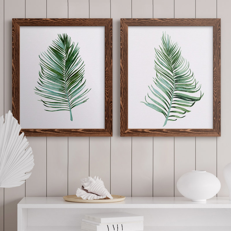 «Sage Frond I», ensemble de 2 peintures sur toile encadrées, H 37,5 po x l 55 po x P 1,5 po, Érable