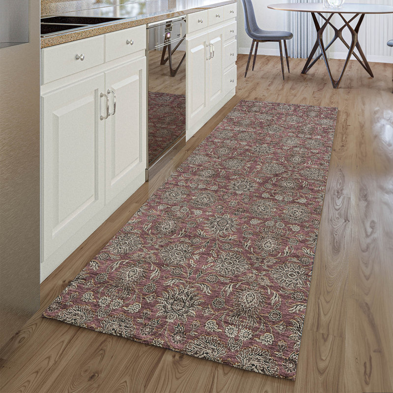 Premium Machine Washable Prisco Merlot Rug, Runner 2'3" x 7'6"