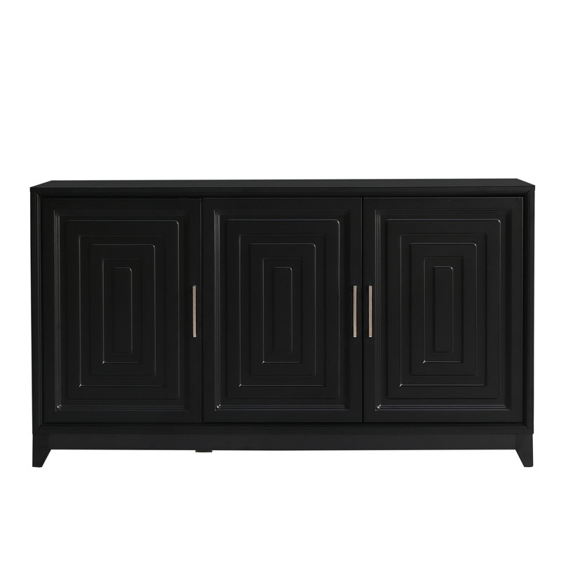Console Cabinet with 2 Spacious Storage Space, Black