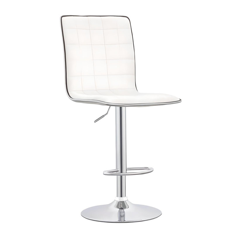 Iancarlo Swivel Upholstered Adjustable Height Counter Stool, White