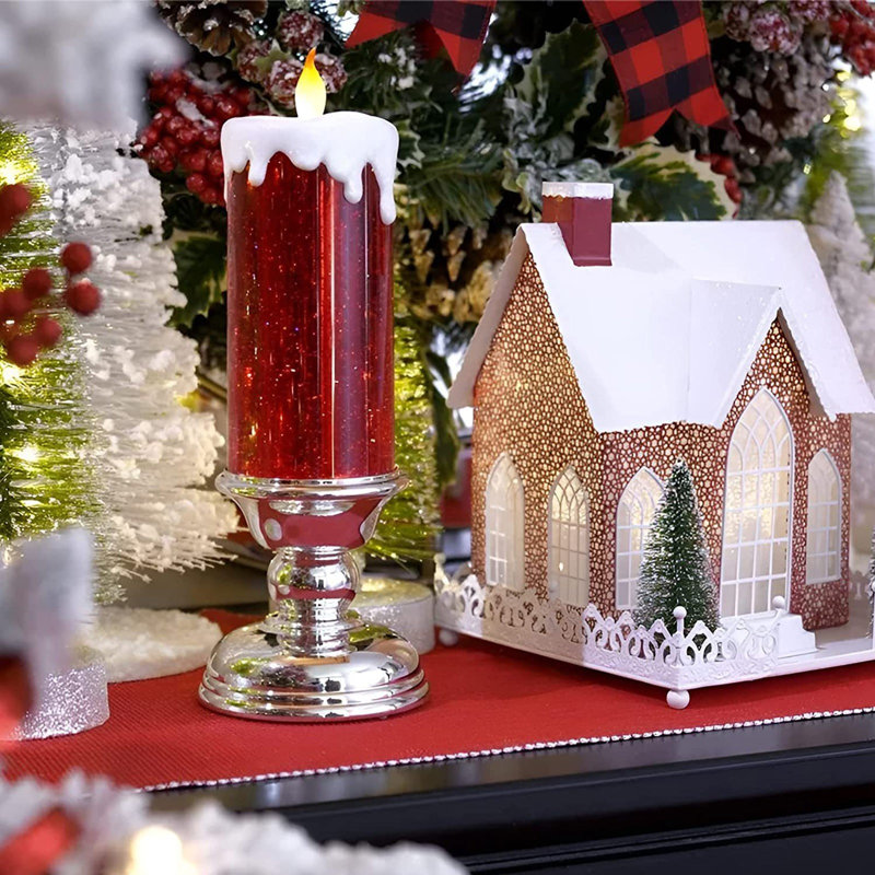 LED Water-filled Wax Candle Lamp