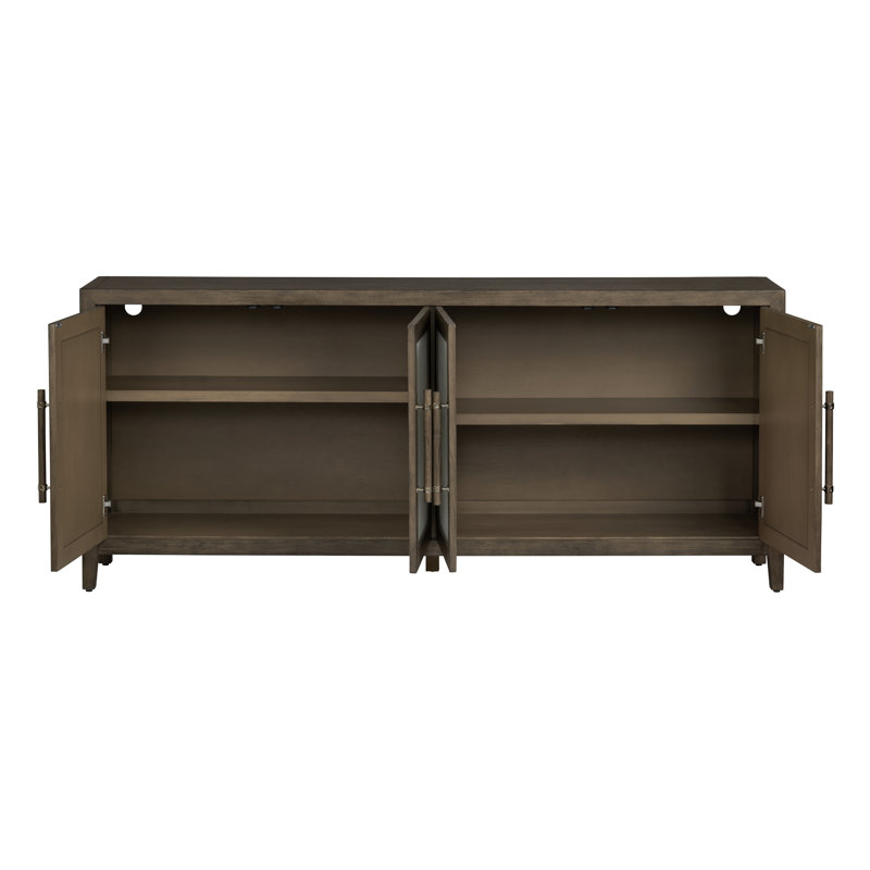 Katherine 4-Door Rattan Media Credenza_Sideboard