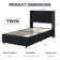 Bed Frame with Headboard and LED Lights, Leather Upholstered Bed Frame, Wingback/Headboard Splicing Design, No Box Spring Needed, Easy Assembly