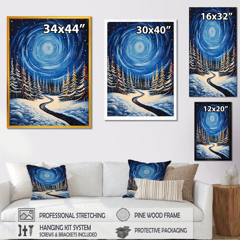 Frosty Pathway Road Into Winter Embrace III, Toile tendue, H 20 po x l 12 po x P 1 po