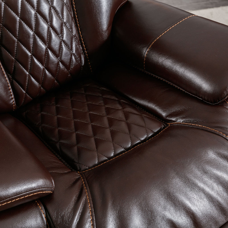 Fauteuil inclinable électrique moderne en cuir respirant Madeira, Espresso classique