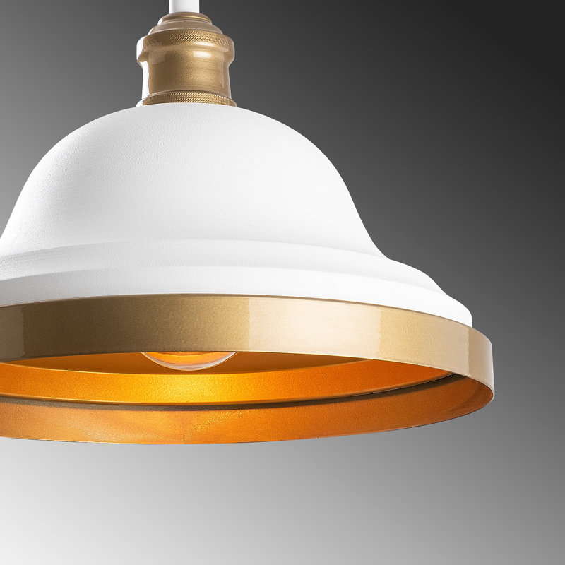 Superbe lustre scandinave, blanc et doré, hauteur réglable, 30 po x 30 po | Corps en métal, 45,3 pouces de hauteur | Douille E27 de 40 W maximum | Parfait pour les salles à manger et les espaces de vie modernes, conception élégante, indice de protection IP20