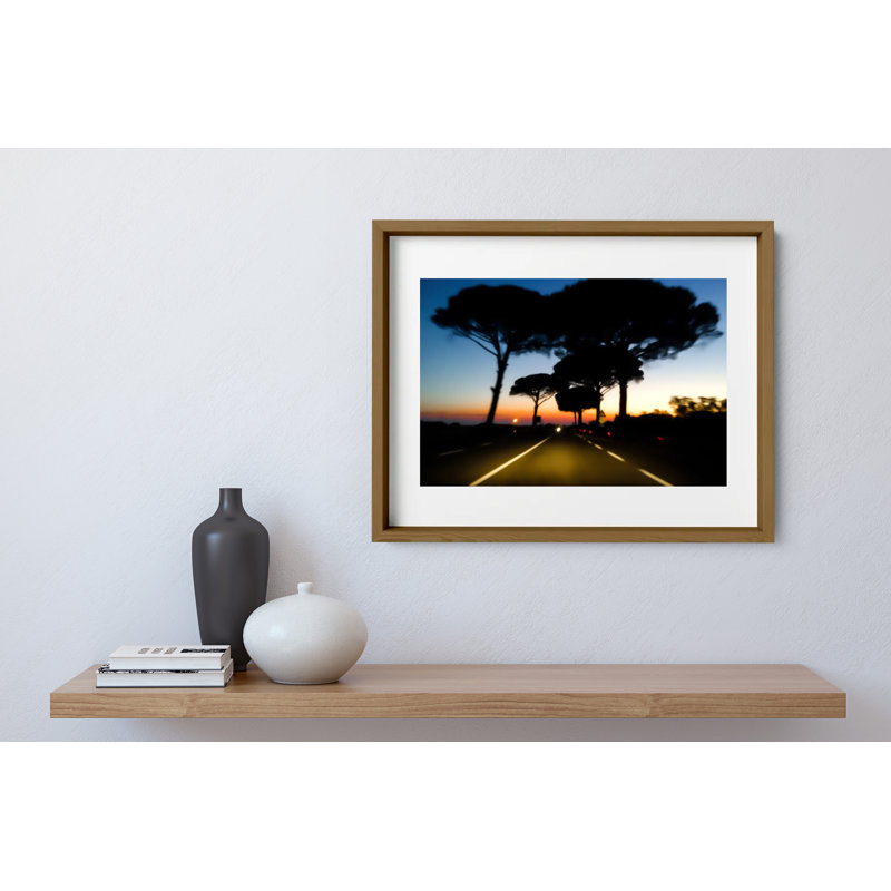 Drive Print by Joseph Regan, 14" H x 16" W x 0.75" D, Walnut