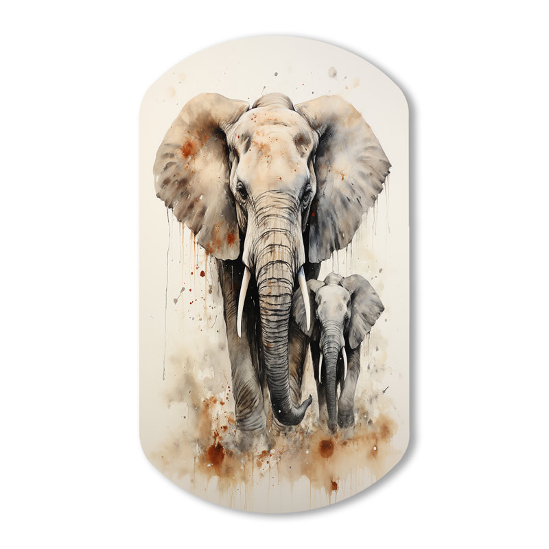 «Tendra - Cylindre éléphant», décoration murale asymétrique en métal, H 43 po x l 23 po
