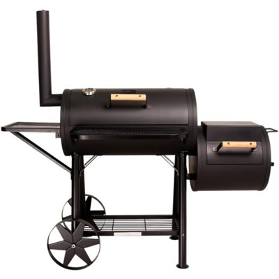 COSMOGRILL 1096.77 cm W Barrel Grill / Smoker Combo Charcoal Grill Gas & Charcoal Combo Grill