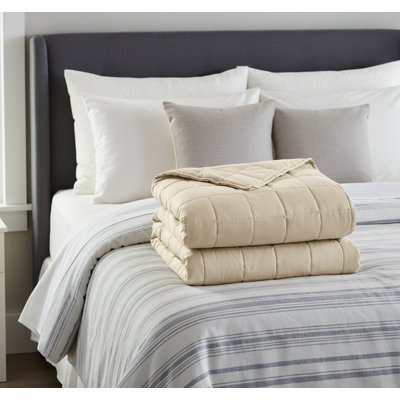 Sand-colored Adult Weighted Blanket, 12 Lbs, 48.2 X 72.2 Inches. Standard/king Sizes Available. 100% All-natural Pure Cotton. Premium Thickened Design. Non-toxic Glass Bead Filling. Comfortable And Sleep-inducing.