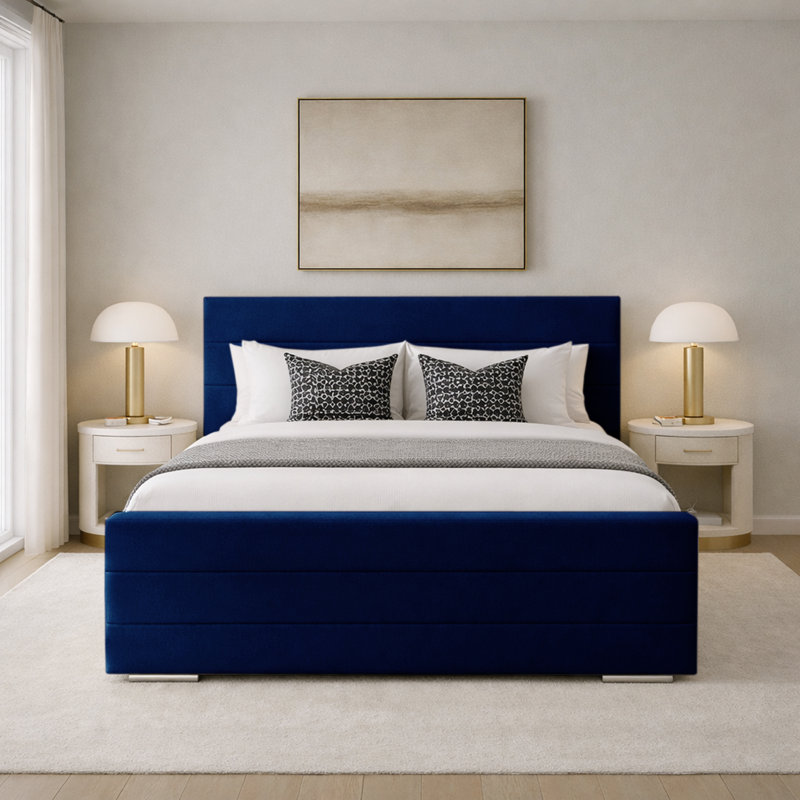 Upholstered Bed, Double (4'6), Marine
