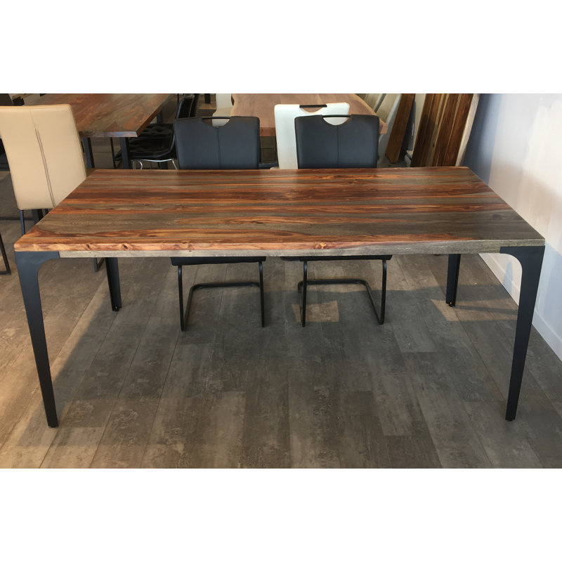 Table de salle à manger Marquael, Gris / brun rougeâtre