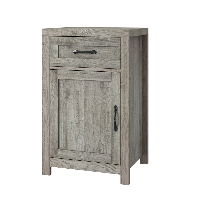 Nightstand With Drawer, Gray
