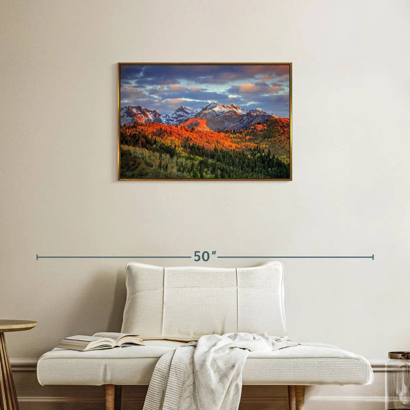 Mont Wasatch, Cadre flottant doré, 31 po x 21 po