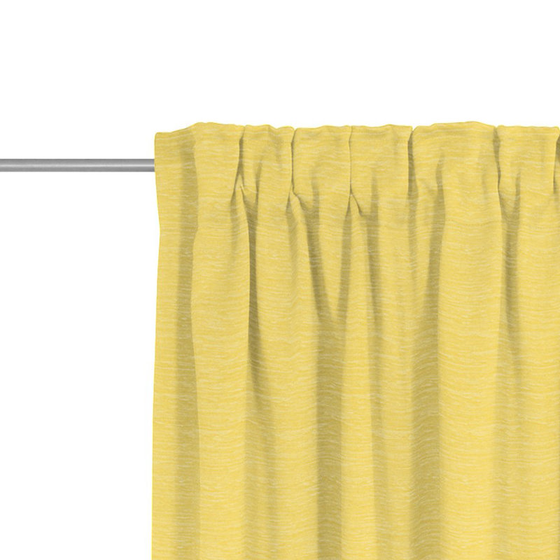 Polyacrylic Opaque Pinch Pleat Curtain Panel, 132cm Width x 405cm Drop, Yellow