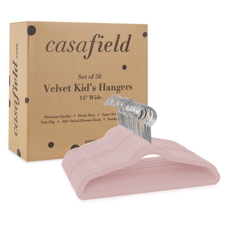 Casafield 14 Velvet Kid's Hangers For Children's Clothes, Set Of
