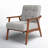 Ameer Tufted Fabric Accent Chair with Rubberwood Legs-352427193