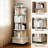 360° Display Round Spinning Bookshelf with Wheels and Drawer-7214055