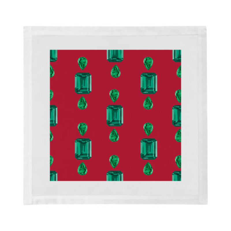 Gem Cotton Blend Square Napkins, Red