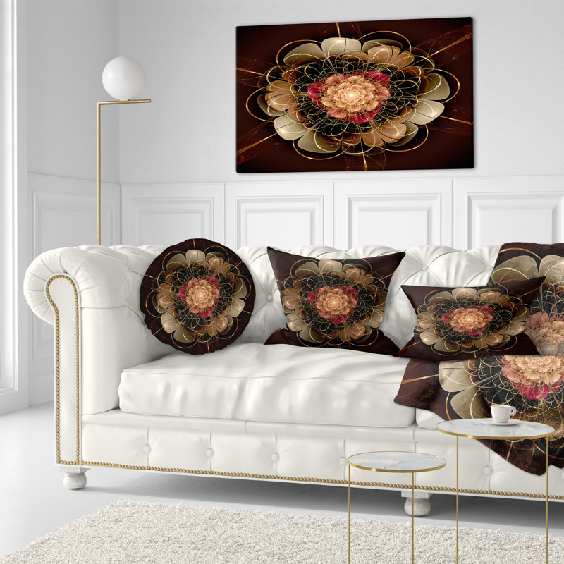 Coussin lombaire à motif floral fractal