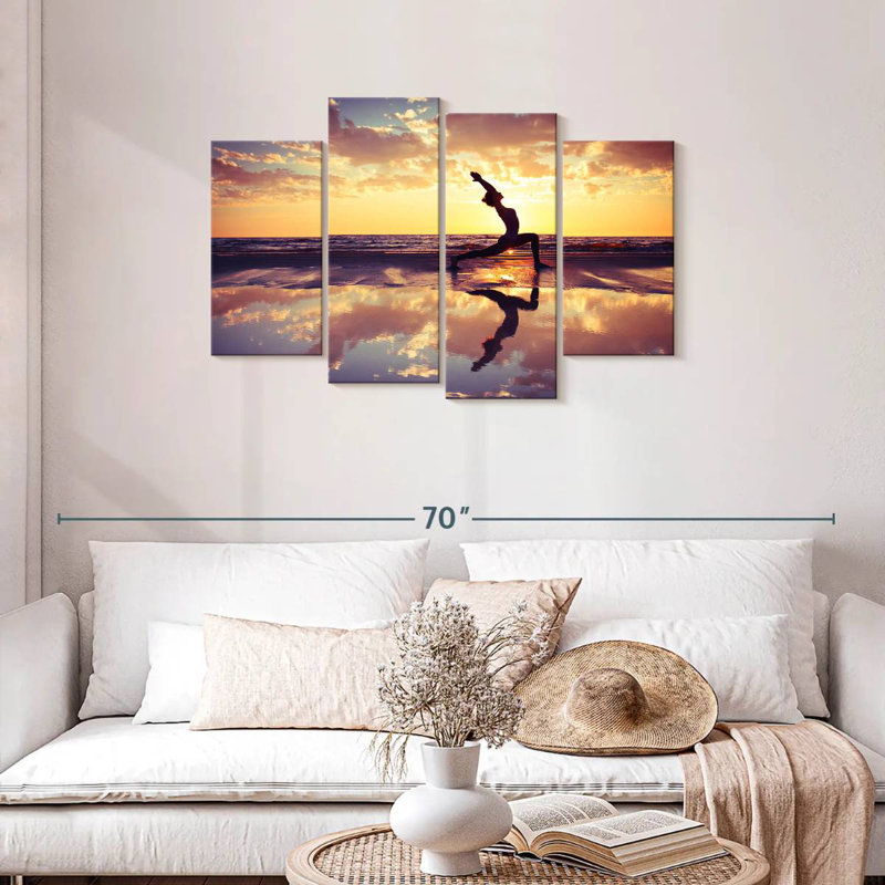 Kerrick yoga au coucher du soleil, H 27 po x l 43 po