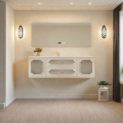 Armoire de salle de bain légère et luxueuse de style français