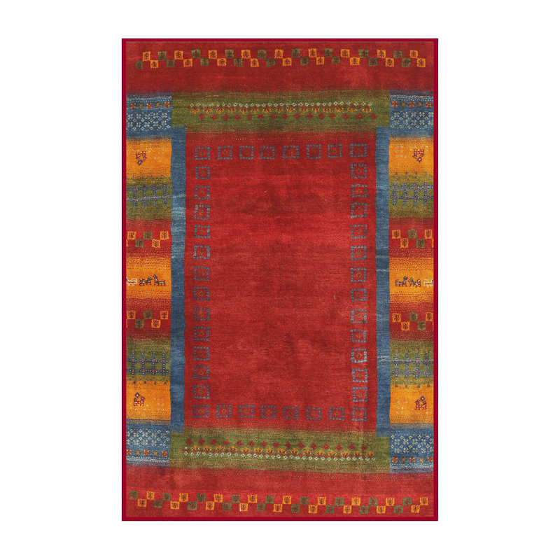 Tapis marron / vert Kymber, Rectangle 5 pi x 7 pi