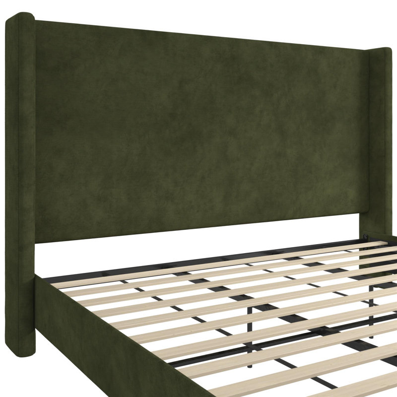 Birzer King Upholstered Wingback Bed | Stylish & Comfy