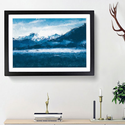 Snow Covered Mountains in Abstract - Picture Frame Graphic Art Print
