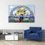 Noah'S Ark Rainbow Colorful Playful Whimsical Bird Sunflower Ocean Landscape Wall Art Print-74249875