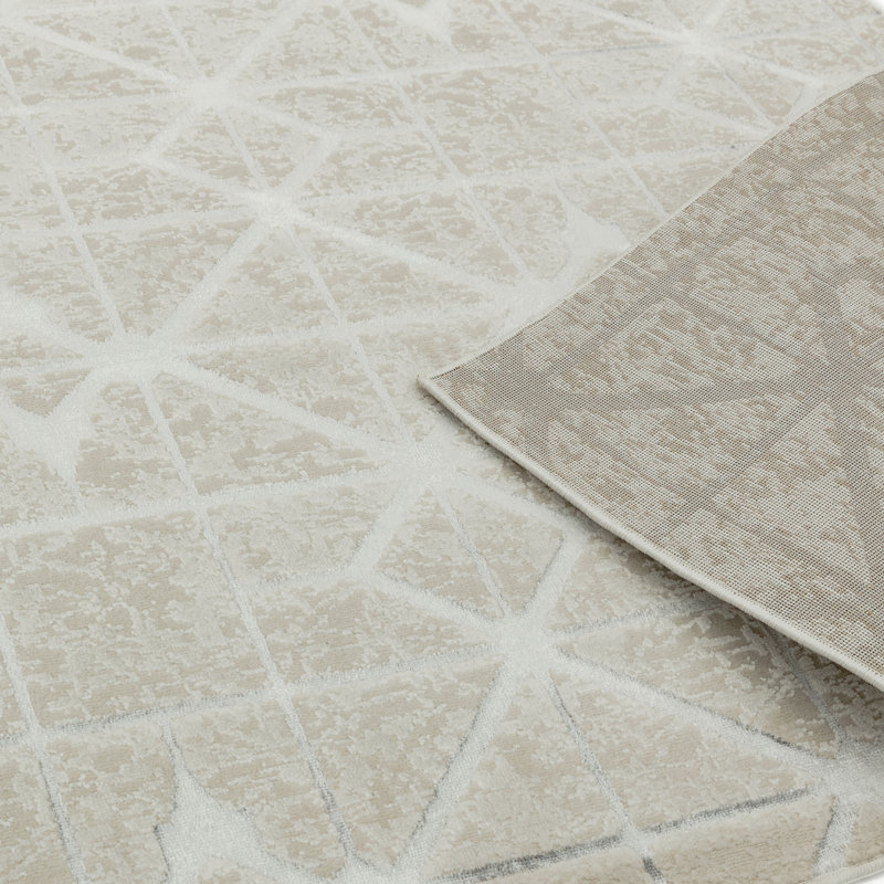 Aurora AU11 Lattice Metallic Silver Area Rug, Rectangle 160 x 230cm