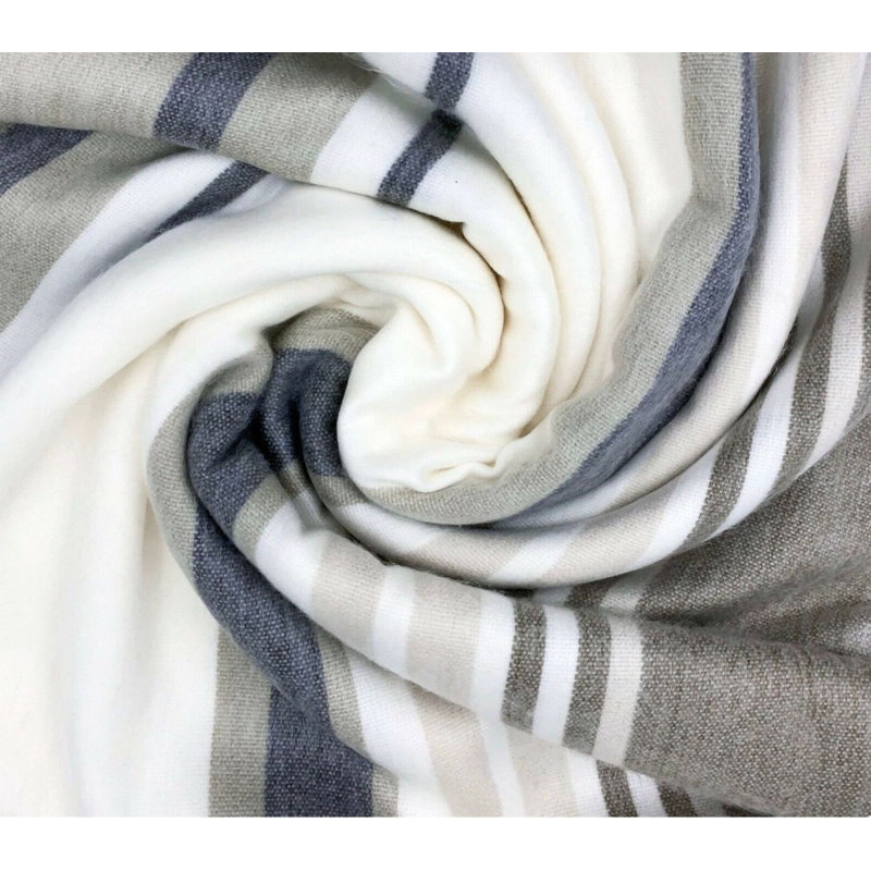 Alandria Throw Blanket, Grey/White