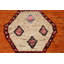 Tapis orange marocain à motif géométrique orange 7 x 10