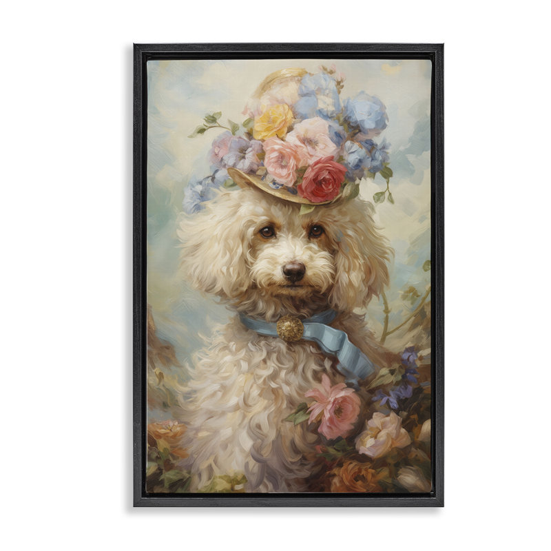 Cadre flottant Labradoodle Victorian Era, par Wumples, H 31 po x l 21 po, Cadre flottant noir de jais