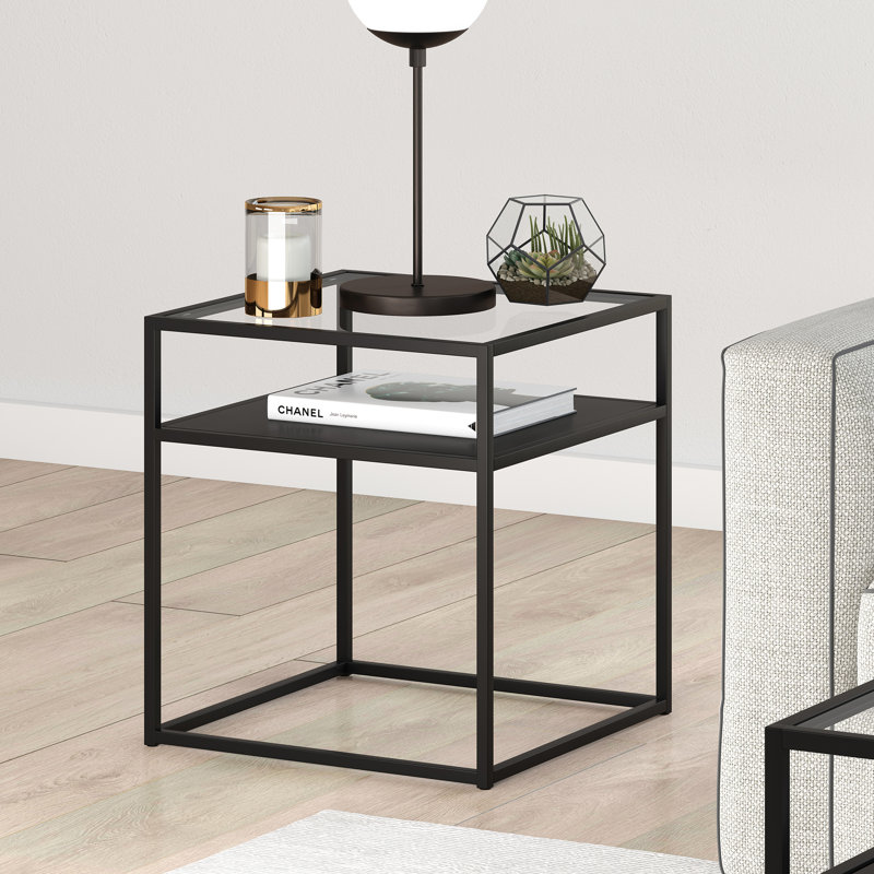 Glass Top Frame End Table