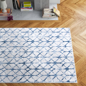 Percentie Geometric Gray/Navy Area Rug