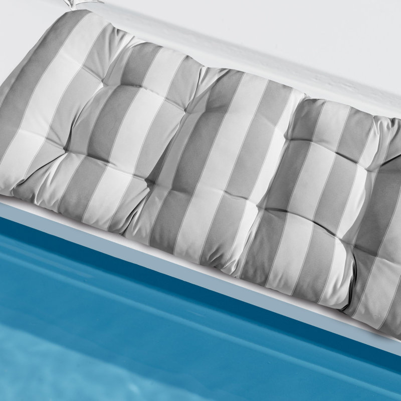 Outdoor Bench Cushions, Striped, Silver