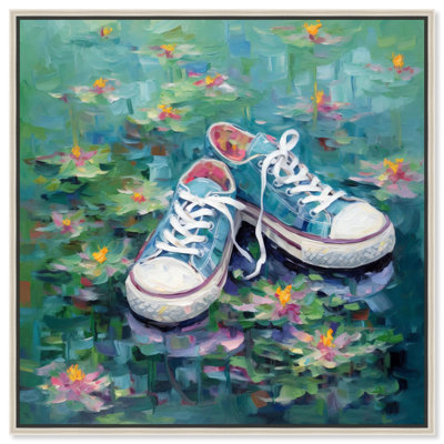 Lily Pad Sneakers II Canvas Sneaker Wall Art by Art Remedy