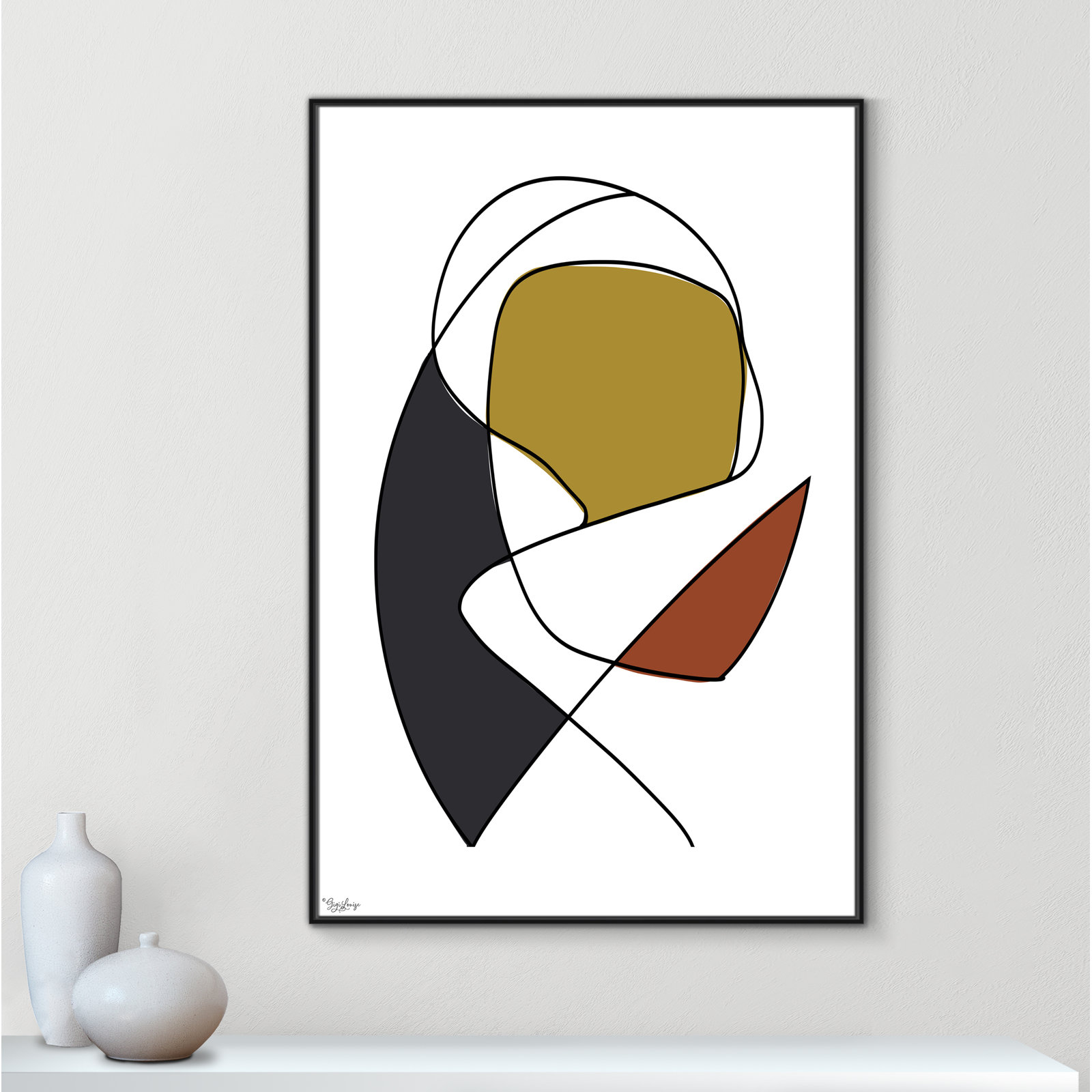 Paige "Abstract Tribeca 3" Print, Black, 61.5" H x 41.5" W x 2" D